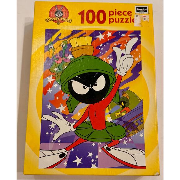Factory Sealed 1998 Vtg New Marvin Martian 100pc Puzzle Looney Tunes Rose Art - Picture 1 of 4